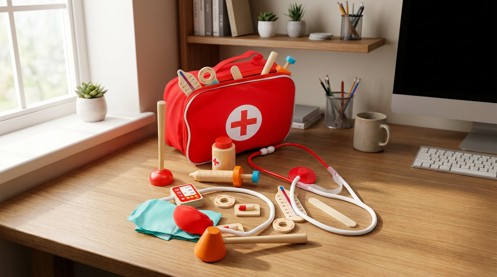 Set Juego de Roles Doctor Niños Madera - home office