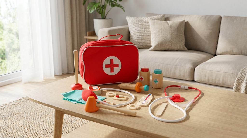 Set Juego de Roles Doctor Niños Madera - living