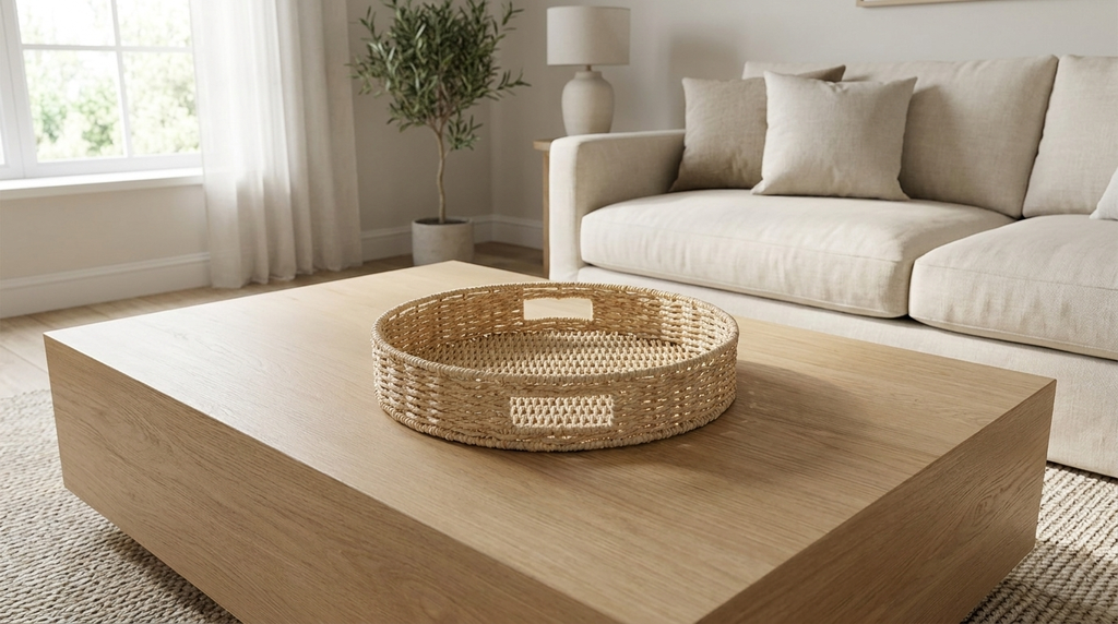 Bandeja Redonda Hogar Mimbre Kord 40cm - living