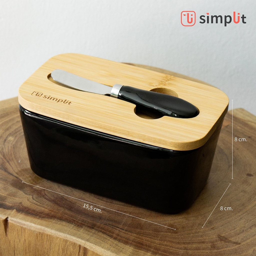 Mantequillero Cerámica Bamboo + Cuchillo 600 ml Simplit 5