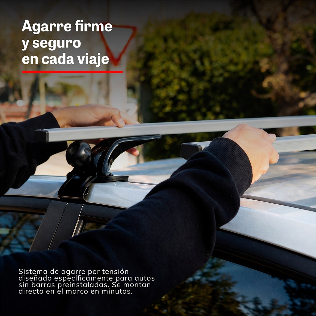 Instalación de las barras Xcross Xroad con agarre por tensión al marco del auto
