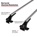 Detalle de las barras de aluminio Xcross Xroad