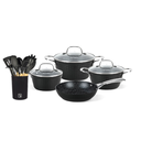 Batería Cocina Black Copper 7pzs + 12 Utensilios Negro 1