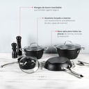 Batería Cocina Black Copper 7pzs + 12 Utensilios Negro 6