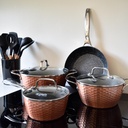 Batería Cocina Copper 7pzs + Set 12 Utensilios Calipso 2