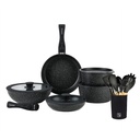Batería Cocina Oxford + Set 12 Utensilios Negro Simplit 1