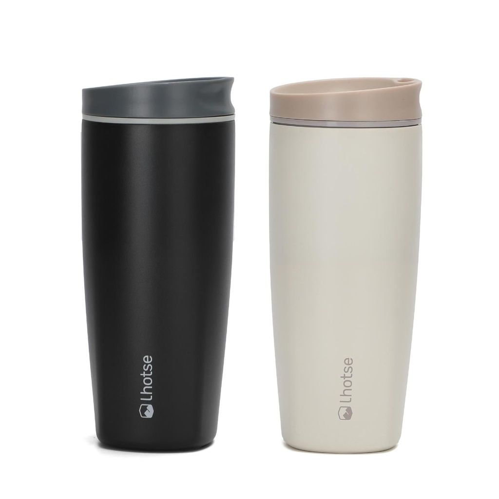 Vaso Mug Térmico Agua Café 2X Termicup 590 ml Black + Beige 2