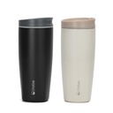 Vaso Mug Térmico Agua Café 2X Termicup 590 ml Black + Beige (estudio)