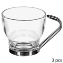 Set 3 Tazas Café Vidrio Y Metal 110 Cc (estudio)