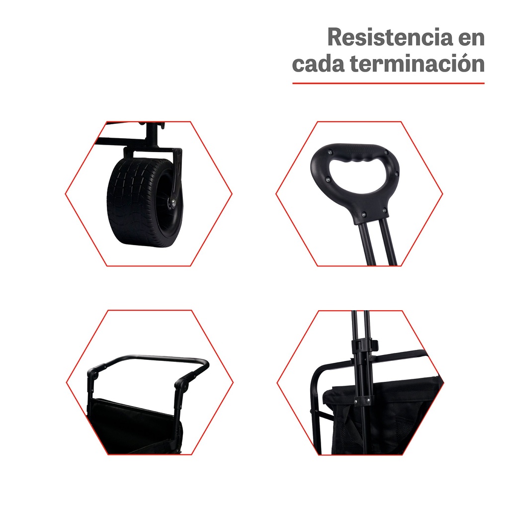 Carro de Transporte con Techo 150 KG Negro Xroad 6