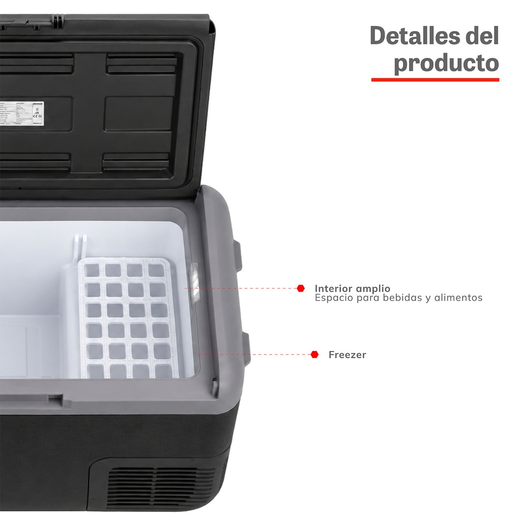 Cooler Freezer Eléctrico Portátil 40L -20°C 12V-220V Gris Xr 7
