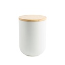 Contenedor Cerámica Hermético Tapa Madera M Blanco Simplit (estudio)