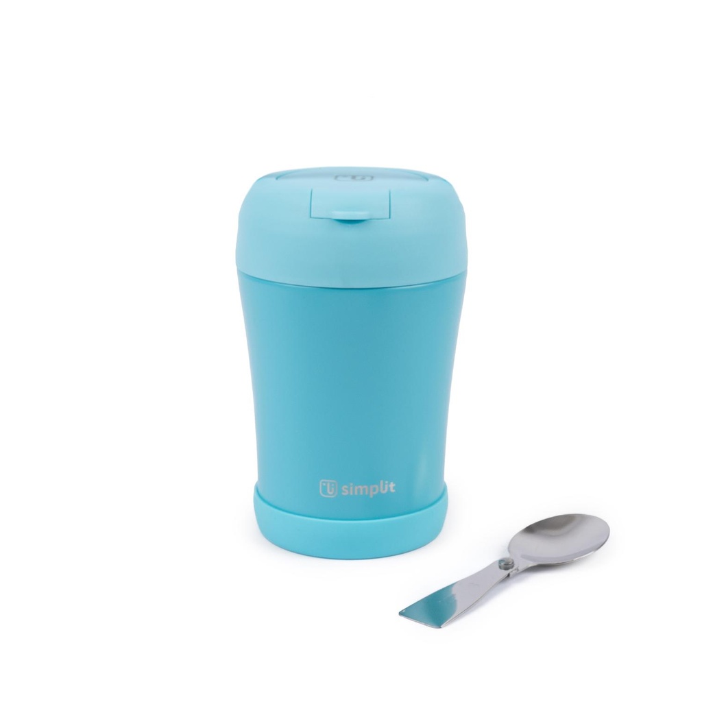 Termo Comida 400ml Azul Cuchara Acero Inox Simplit (estudio)