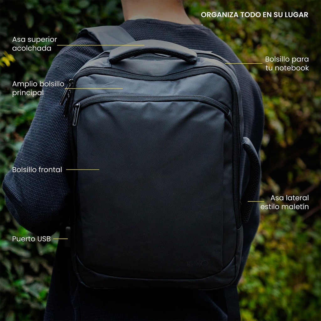 Mochila Notebook Ejecutiva Prime Lite Impermeable 18L LEVO