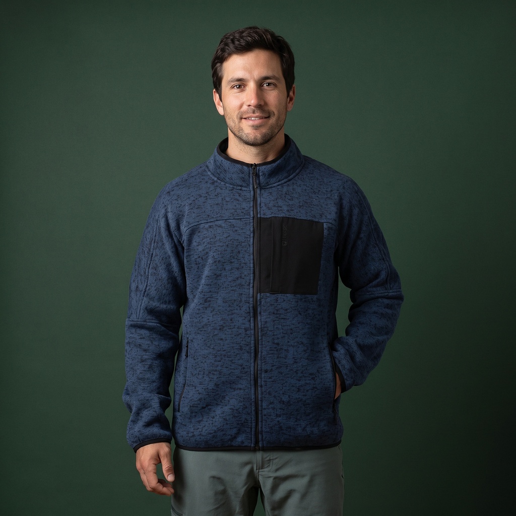 Polar Hombre Tejido Térmico Anti-peeling Middle Lhotse azul estudio frente
