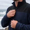 Polar Hombre Half Zip Térmico con Bolsillos Shar Lhotse azul detalle