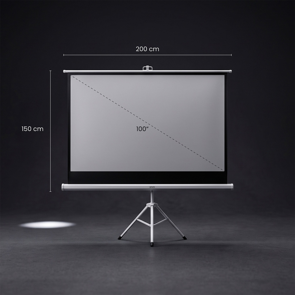 Pack Proyector Portátil Flux + Telón 100" Blanco LEVO 5