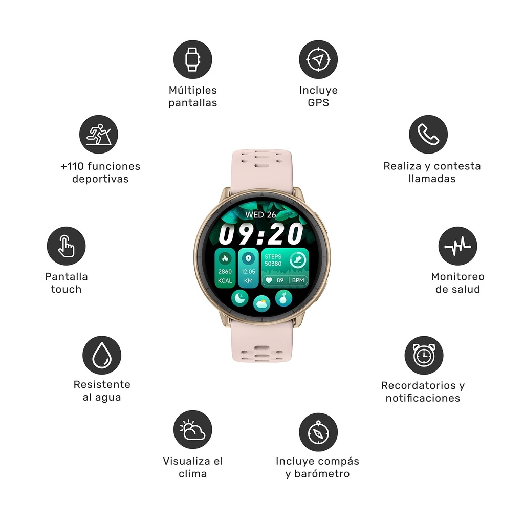 Reloj Smartwatch GPS Shar T1 43,5mm Lhotse lhotse-smartwatch-gt1-GW-PK-08