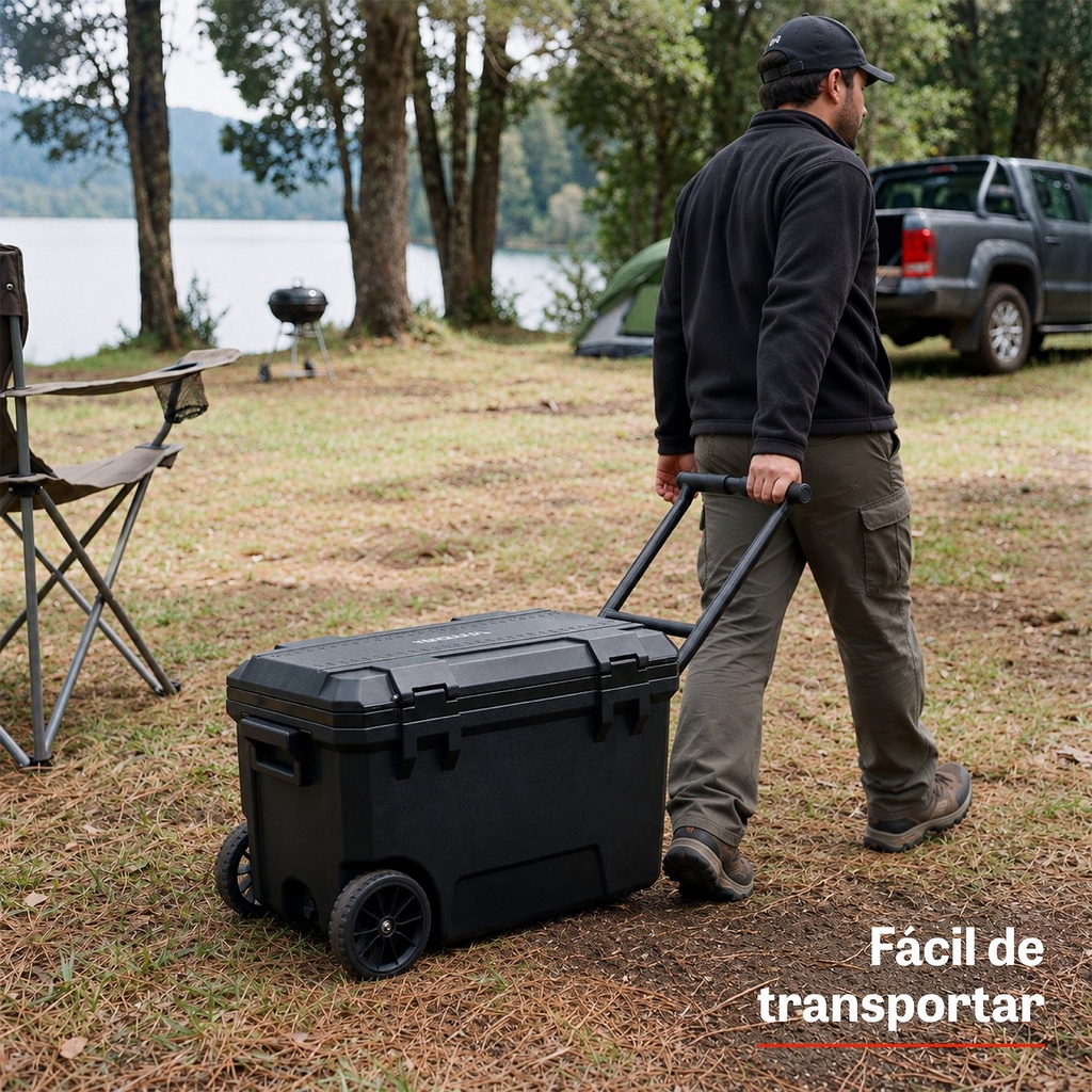 Cooler Portátil 50L con Ruedas Negro Xroad 2
