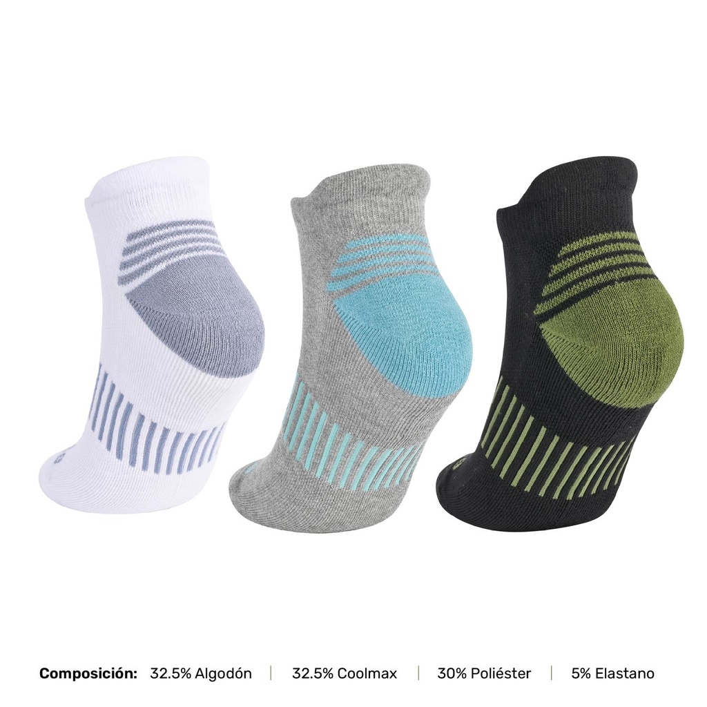Calcetines Deportivos Corte Tobillo Vora 3 Pares Lhotse
