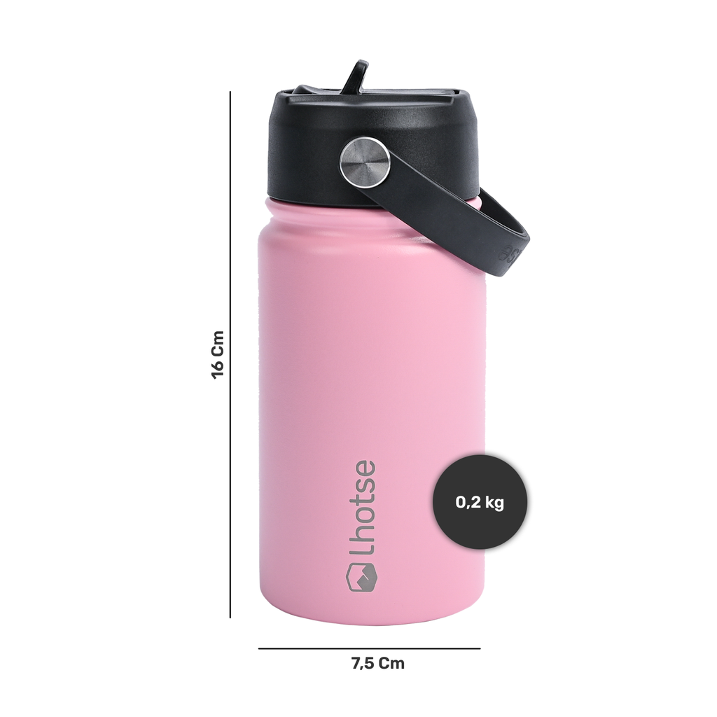16 cm de alto, 7,5 cm de diámetro, 0,2 kg