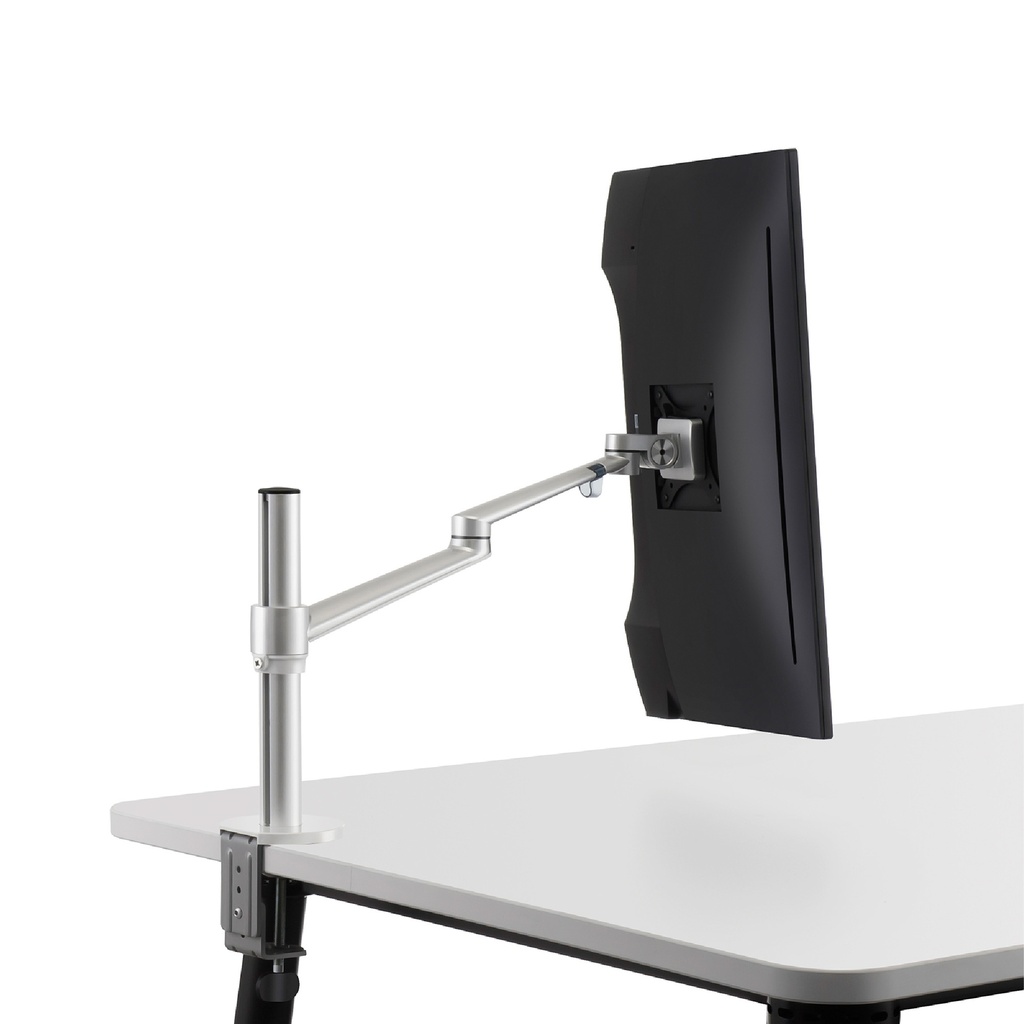 Pivot anclado al borde de un escritorio con un monitor