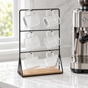 Soporte Y 6 Tazas De Cafe De Vidrio 100 Cc 5Five
