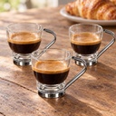 Set 3 Tazas Café Vidrio Y Metal 110 Cc Secret de Gourmet