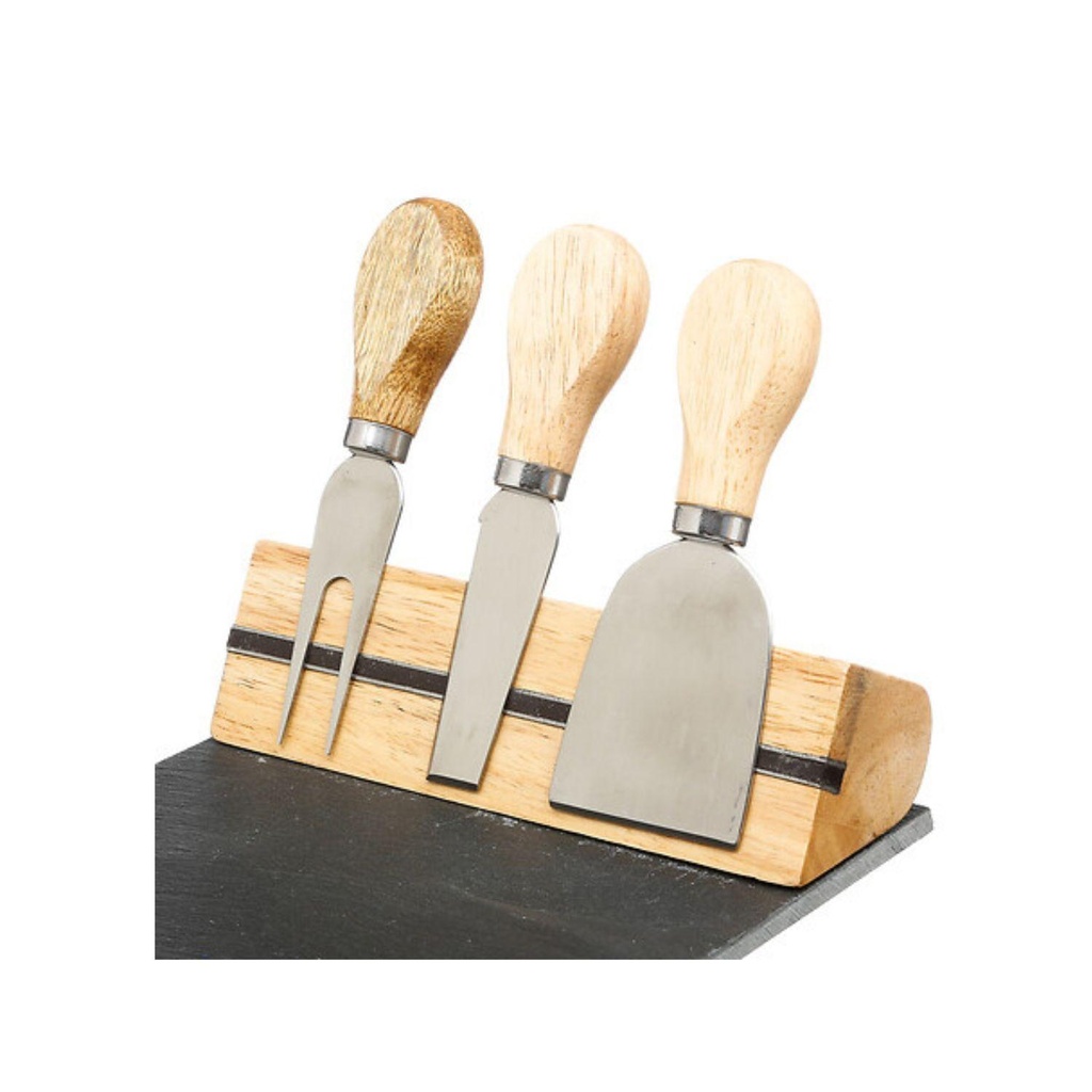 Set de Tabla de Quesos Pizarra y Cuchillos Secret de Gourmet