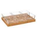 Set Aperitivo 7 Pza Vidrio Base Bambú Secret de Gourmet