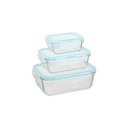 Set De 3 Contenedores De Vidrio Tapa Plastica 5Five