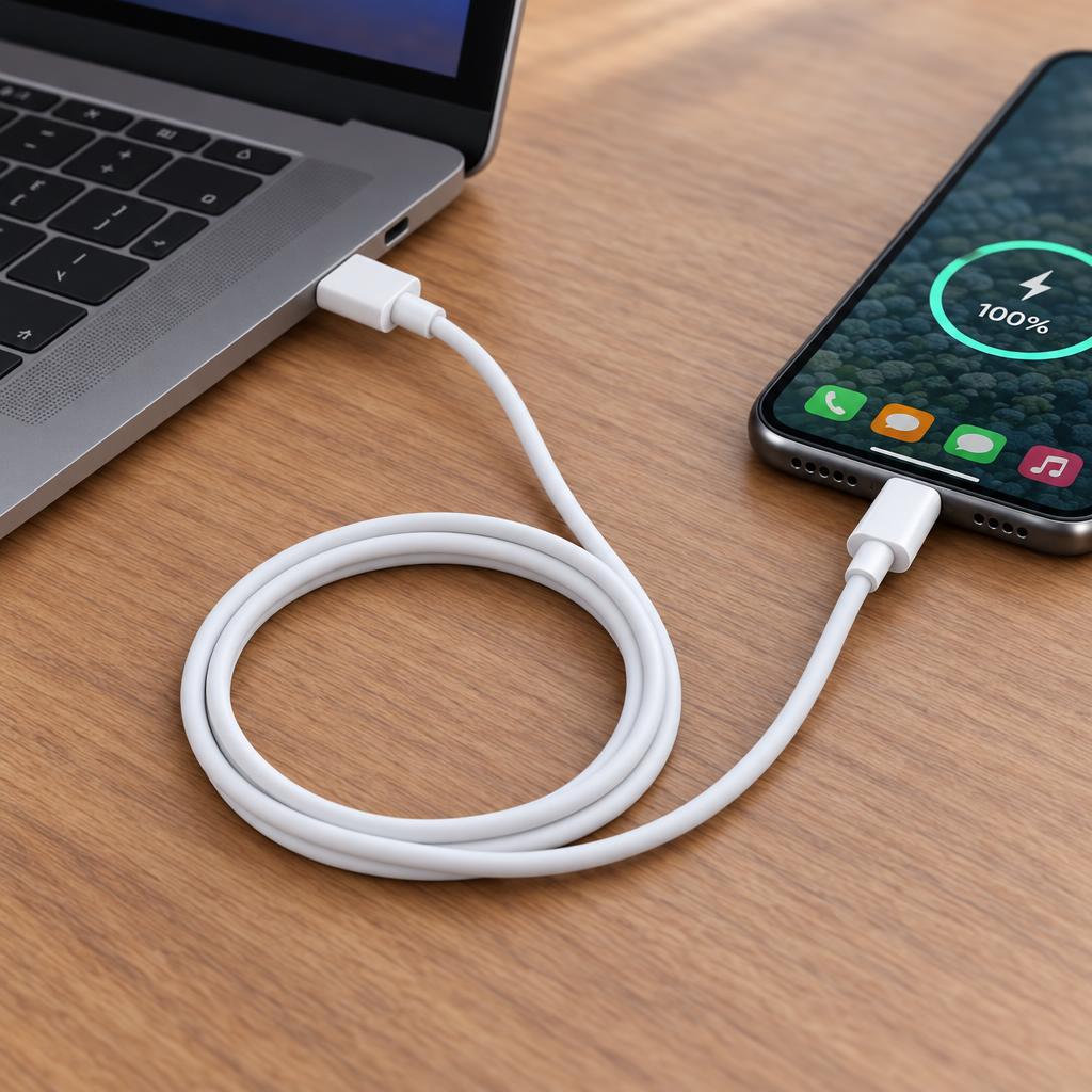Cable De Carga USB-C a Lightning 1 Mt Blanco LEVO