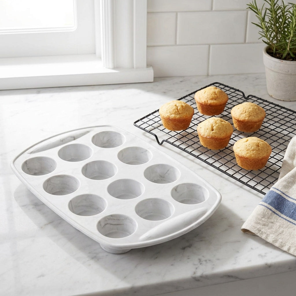 Molde De Silicona 12 Muffins Cupcake Repostería Marble