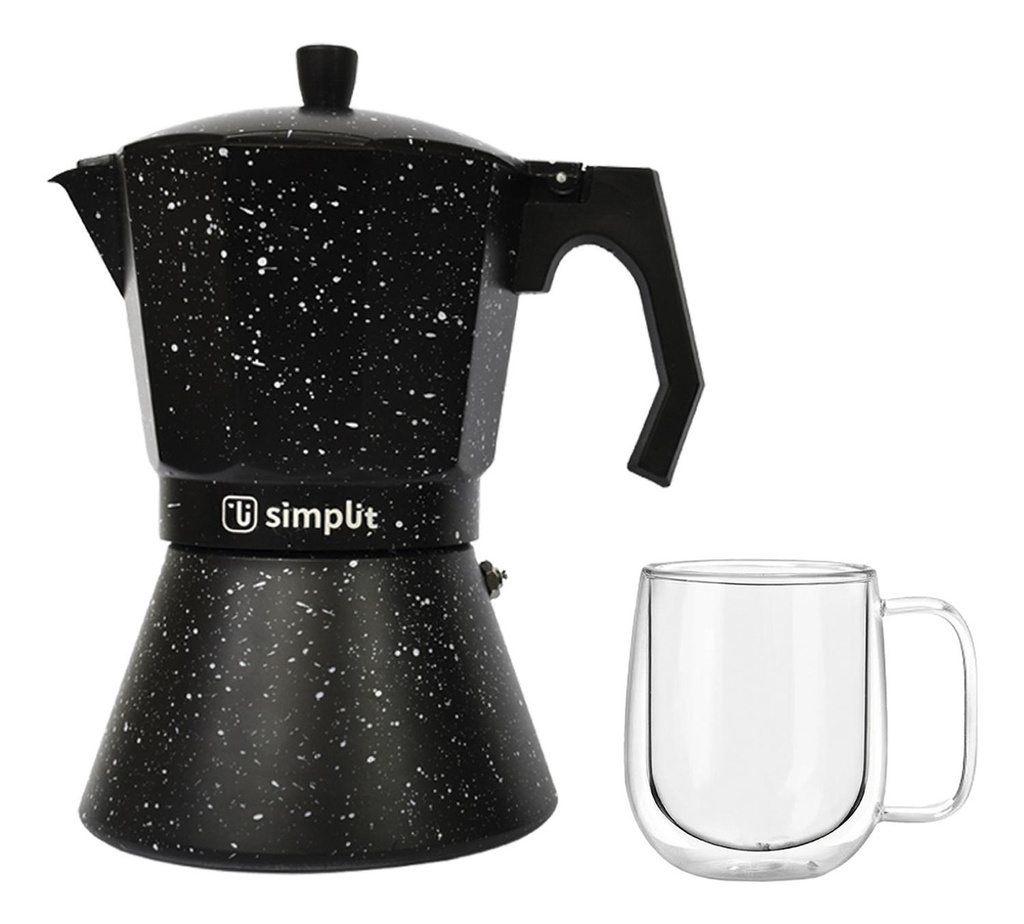 Pack Cafetera Italiana 12 tazas + Taza Doble Pared 300 ml