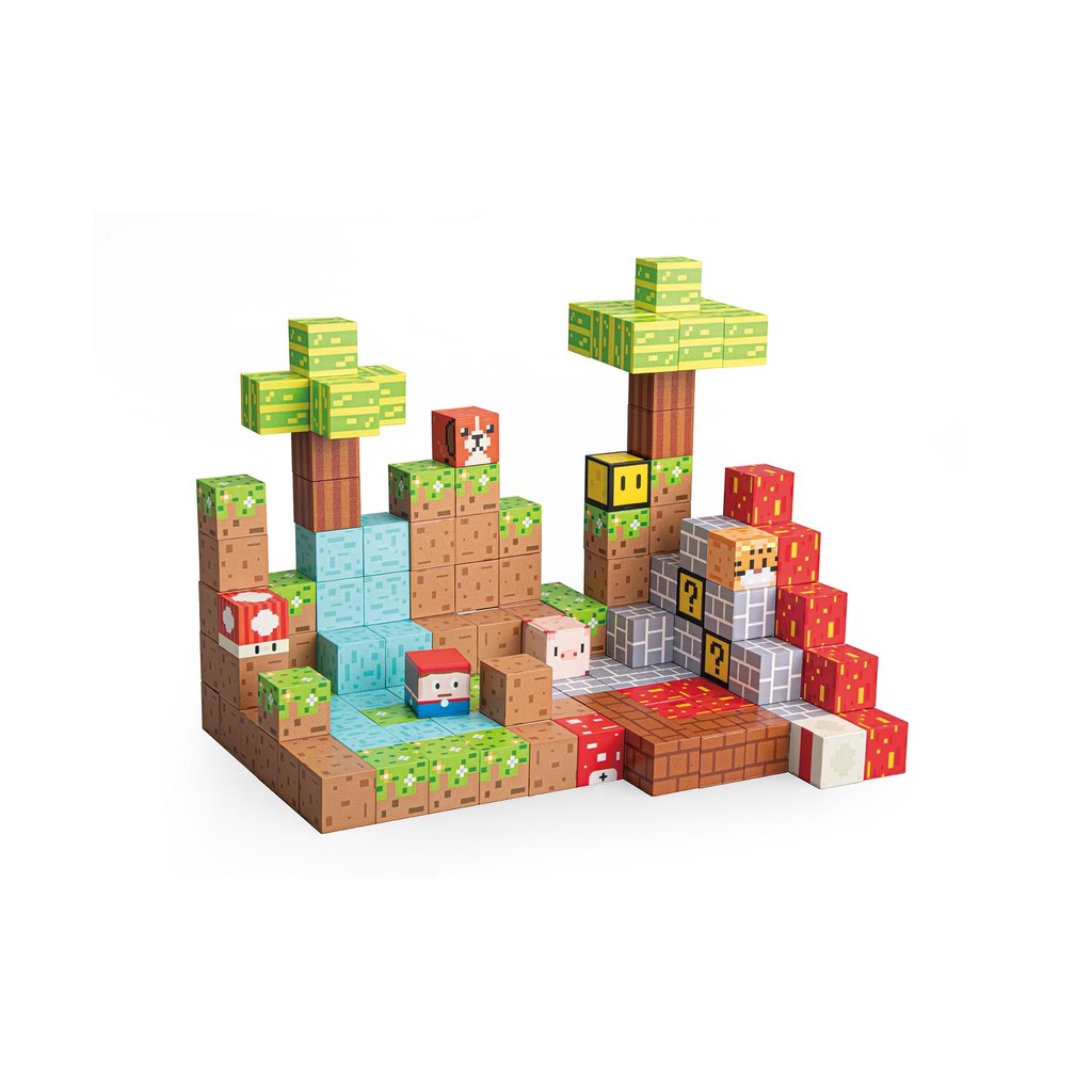Juego Bloques Magneticos 146pcs MineBlocks Mapa Bundu