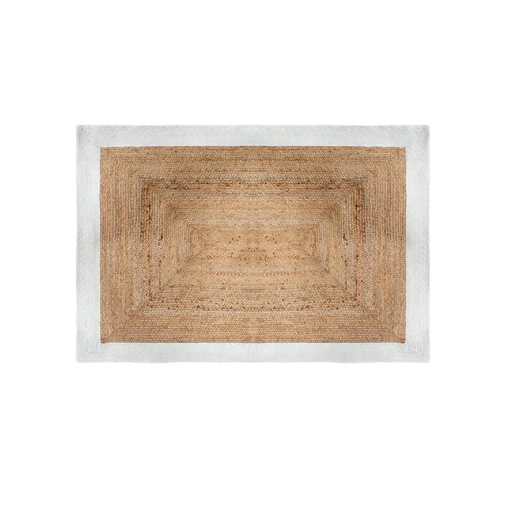 Alfombra de Yute Rectangular Borde Blanco 170x120 cm Atmosphera