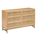 Comoda Doble Ratán 6 Cajones 120x40x74,5 cm Atmosphera