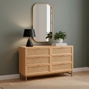 Comoda Doble Ratán 6 Cajones 120x40x74,5 cm Atmosphera