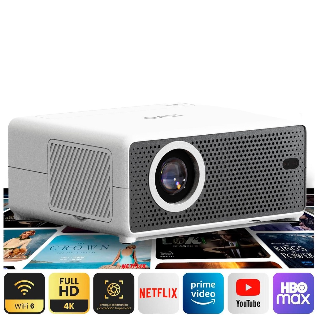 Proyector Portatil Smart Hexa 8000lm WiFi BT Android LEVO