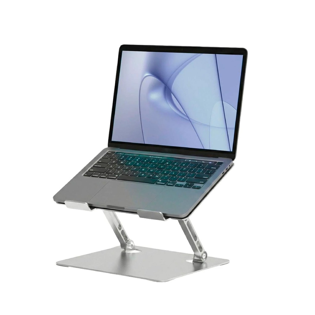 Soporte Base Alzador Notebook Plegable Ajustable Gris LEVO