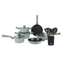 Bateria de Cocina Lucca + Set 12 Utensilios Negro Simplit