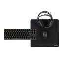 Kit Gamer Teclado + Mouse + Audifono + Mousepad L Negro Levo