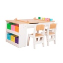 Set Mesa y 2 Sillas Infantil Madera con Cajones Bandú