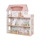 Casa de Muñecas Madera 3 Pisos con Muebles y Muñecos Bandú