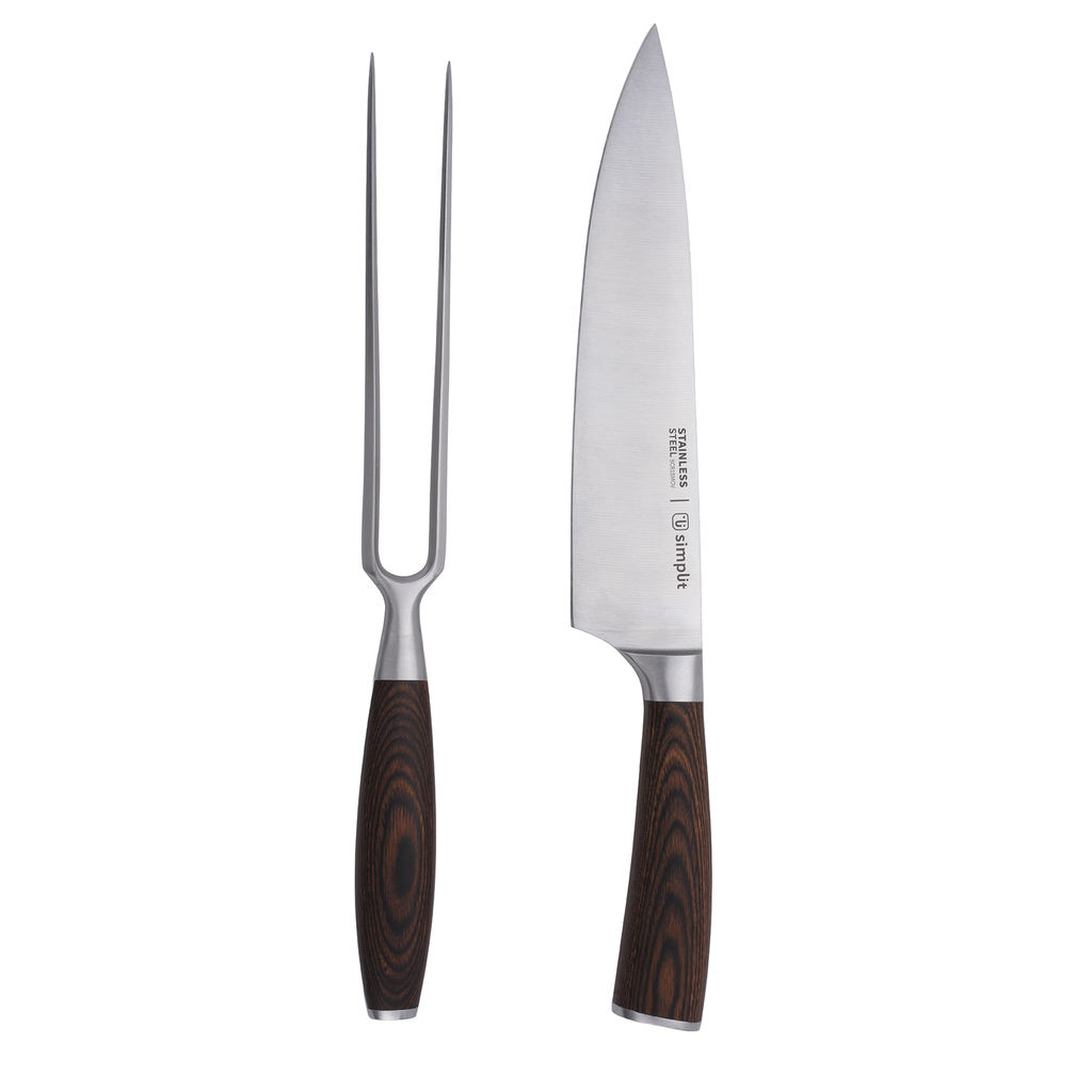 Set Parrillero Cuchillo 21cm y Tenedor Acero Inox Toledo Simplit