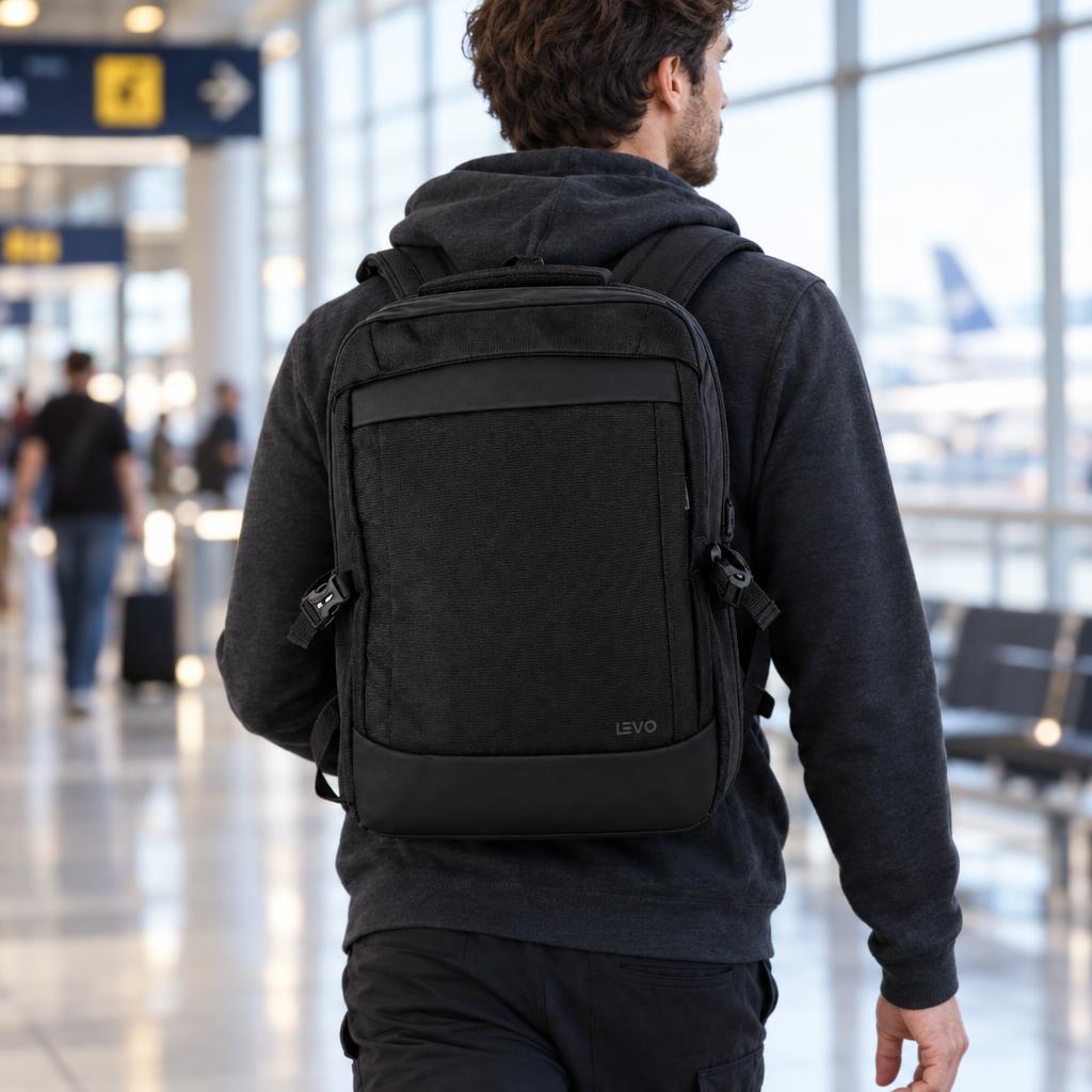 Mochila de viaje Notebook WOLF Negra 15,6" LEVO