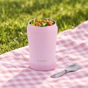 Termo Comida 400ml Rosado Cuchara Acero Inox Simplit
