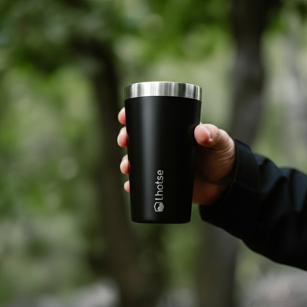 Vaso Térmico Insulado Camping 480ml Black Lhotse