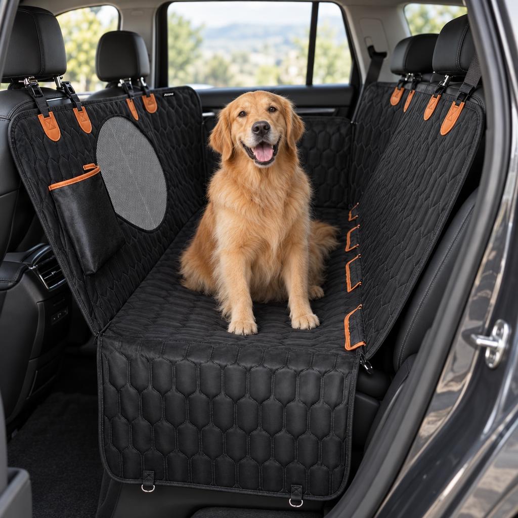 Funda Cubre Asiento de Auto Impermeable Mascotas Negra Xroad