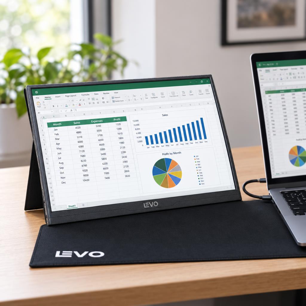 Monitor Portátil Gamer ViewGo 15,6" Full HD 1080P LEVO